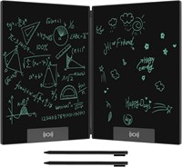 Azonee LCD Writing Tablet, складной цифровой блокнот с двумя экранами для взрослых, 14,3-дюймовый стираемый планшет с переключателем Холла, электронные блокноты для рисования для детей, для черчения, для оставления сообщений, черный 1000001145