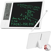 Azonee Desktop LCD Writing Tablet, , Блокнот для рисования с цифровым будильником и календарем, Электронная доска объявлений с функцией заметок температуры и влажности для детей, спальни, офиса, школы 1000001231