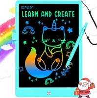 BUKEBU LCD планшет для письма, доска для рисования, 12,5-дюймовый цветной планшет для рисования, электронный планшет для рисования, блокноты для рисования, дорожные подарки для детей в возрасте 3, 4, 5, 6, 7, 8 лет для девочек и мальчиков (синий) 1000001249