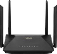 ASUS RT-AX52 (AX1800) Двухдиапазонный маршрутизатор WiFi 6 с возможностью расширения, мгновенная защита, родительский контроль, встроенный VPN, совместимость с AiMesh, игры и потоковая передача, умный дом - черный 1000001327