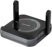 Портативный маршрутизатор Porodo 4G/LTE для дома и улицы со слотом для Micro-Sim, 12 часов работы, 100 Мбит/с LAN, радиус действия 40 метров, зимняя коллекция, легкий дизайн, беспроводной маршрутизатор - черный/серый 1000001361