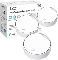TP-Link Deco X50-PoE AX3000 Whole Home Mesh Wi-Fi 6 System with PoE, Dual-Band, AI-Driven Mesh, cover up to 6,500 ft2, Connect up to 150 devices, 1.0 GHz Dual-Core CPU, HomeShield, Pack of 3 1000001402