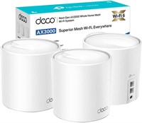Система TP-Link Deco X60 AX3000 Whole Home Mesh Wi-Fi 6, покрытие до 7000 кв. футов, четырехъядерный процессор 1 ГГц, совместимость с Amazon Alexa, HomeShield Security, упаковка из 3 штук 1000001442