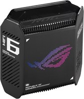 ASUS ROG Rapture GT6 (1PK) Tri-Band WiFi 6 Gaming Mesh WiFi System, Covers up to 5,800 sq ft, 2.5 Gbps Port, Triple-Level Game Acceleration, UNII 4, Free Lifetime Internet Security - Black 1000001453