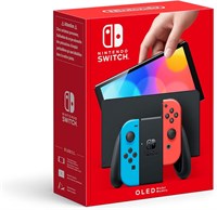 Nintendo Switch (модель OLED), неоново-синий/неоново-красный, версия Int 1000001458