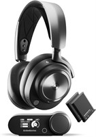 SteelSeries Arctis Nova Pro Wireless — многосистемная игровая гарнитура — неодимовые магнитные драйверы — активное шумоподавление — система Infinity Power — микрофон ClearCast Gen 2 — ПК, PS5, PS4, Switch, мобильный телефон 1000001485