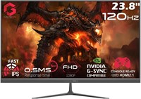 GAMEON New 2024 1080p игровой монитор 23,8 дюйма, GOES24FHD120IPS, FHD IPS, частота обновления 120 Гц, время отклика 0,5 мс, 2.1 HDMI, G-Sync и FreeSync, HDR, встроенные динамики, готовность к консоли [эксклюзивно для Amazon] 1000001516