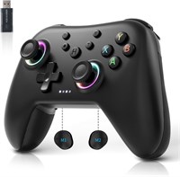 Беспроводной Bluetooth-контроллер AceGamer Aurora 2.4G для ПК с Windows/Switch/Stem/iOS/Android? Геймпад, джойстик для ПК с эффектом Холла, программируемая кнопка «Назад», линейный резонансный привод (черный) 1000001523