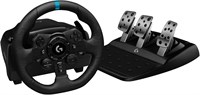 Руль и педали Logitech G923 Racing, TRUEFORCE с обратной связью по усилию до 1000 Гц, адаптивная конструкция, система управления запуском Dual Clutch Launch Control, чехол для руля из натуральной кожи, для PS5, PS4, ПК, Mac — черный 1000001559