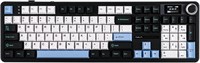Беспроводная игровая клавиатура EPOMAKER X AULA F108 PRO с экраном, аккумулятором 8000 мАч, 104 программируемыми клавишами и ручкой с возможностью горячей замены, RGB-подсветкой, для Mac/ПК/Android (синяя, белая и черная) 1000001693