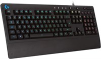 Игровая клавиатура Logitech G G213 Prodigy, подсветка клавиш RGB Lightsync, защита от попадания жидкости, настраиваемые клавиши, специальные мультимедийные клавиши, раскладка Qwerty (США, международная) — черный цвет 1000001781