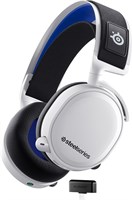 Беспроводная игровая гарнитура SteelSeries Arctis 7P+ для PS5 — частота 2,4 ГГц без потерь — 3D-аудио PlayStation Tempest — время работы от аккумулятора 30 часов — быстрая зарядка через USB-C — также работает с PS4, ПК, Switch и Android — белый 1000001787