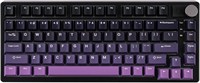 Беспроводная игровая клавиатура EPOMAKER HE75 с переключателем эффекта Холла и сменным модулем ручек, быстрая магнитная клавиатура с регулируемым триггером, клавиатура 2.4G/Bluetooth, RGB-подсветка (черный/фиолетовый) 1000001855