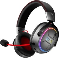 Беспроводная игровая гарнитура OXS, игровые наушники с объемным звуком 7.1 и сроком службы более 70 часов, 2,4 ГГц/беспроводная связь/Bluetooth, полноразмерные наушники с USB Type-C и RGB для ПК, PS4, PS5, Switch, ноутбука, мобильного телефона, Mac 1000001872