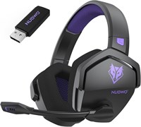 Беспроводная игровая гарнитура NUBWO G06 с микрофоном для PS5, PS4, ПК, беспроводным контроллером и переключателем на 100 часов, игровые наушники с тремя режимами подключения (фиолетовые) 1000001874