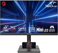GAMEON GOML27QHD180IPS Midnight Signature 27-дюймовый черный игровой монитор, разрешение 2560x1440p 2K QHD Fast IPS, частота обновления 180 Гц, сверхбыстрый отклик, HDMI 2.1, FreeSync/G-Sync, HDR, совместимость с PS5, поддержка VRR. 1000001883