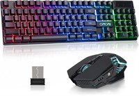 CHONCHOW USB беспроводная игровая клавиатура и мышь Combo LED подсветка эргономичная механическая клавиатура с 19 клавишами антипризрачная перезаряжаемая батарея 2500 мАч, 7D 3600DPI мыши для ПК геймеров 1000001919