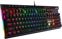 Redragon Redragon K580 VATA RGB LED-подсветка механическая игровая клавиатура 104 клавиши защита от фиктивных нажатий с макроклавишами и выделенными элементами управления мультимедиа, встроенная запись макросов (синие переключатели) 1000001965