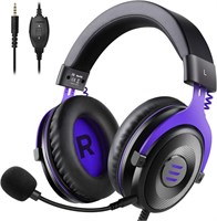 EKSA Gaming Headset, проводная гарнитура PS4 с микрофоном с функцией шумоподавления, игровые наушники-вкладыши, совместимые с контроллером Xbox One, для PS4, PS5, ПК, ноутбука (E900-Red) (Purple-E900) 1000001981