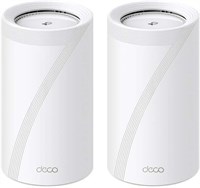 TP-Link WiFi 7 Deco BE85 (2-pack) Mesh WiFi-маршрутизатор, BE19000 Мбит/с трехдиапазонный, каналы 320 МГц, комбинированный порт Ethernet/оптоволокна 10 Гбит/с, повторитель, Alexa, работает с любым интернет-провайдером и модемом, 2 упаковки 1000002300
