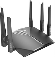 D-Link DIR-3060, EXO AC3000 интеллектуальный игровой Wi-Fi-маршрутизатор, трехдиапазонный, 802.11 AC Wave 2 с MU-MIMO, гигабитный WAN, 4 гигабитных LAN, совместимость с Alexa, черный 1000002366
