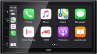 JVC KW-M560BT Apple CarPlay Android Auto мультимедийный проигрыватель с 6,8-дюймовым емкостным сенсорным экраном, Bluetooth аудио и функцией громкой связи, MP3-плеер, двойной DIN, 13-полосный эквалайзер, SiriusXM, автомобильное радио AM/FM 1000002420