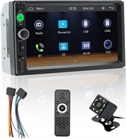 Автомобильный стереоплеер Kialloy Double Din с 7-дюймовым экраном и поддержкой MP5, мультимедийный проигрыватель USB и MP5 с HD-камерой заднего вида, поддержкой громкой связи, подключением к автомобильной аудиосистеме, функцией Mirror Link, Bluetooth, вых 1000002423