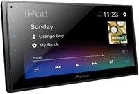 Автомобильная стереосистема Pioneer DMH-A345BT, 17,3 см (6,8) WVGA емкостный сенсорный экран, BT/USB/AUX/радио, веб-ссылка - зеркалирование, Full HD Video-USB, 13-полосный эквалайзер, предварительные выходы 3 (2 В), MOSFET 50 Вт X 4, видеовыход, вход для  1000002439