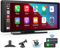 Беспроводной сенсорный экран PFUTURE Carplay, 9,3-дюймовая портативная автомобильная стереосистема Apple Carplay и Android Auto, экран Carplay с камерой заднего вида 1080p с Bluetooth, FM/AUX/TF/USB/автомагнитола с креплением на приборной панели 1000002454