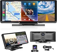 Беспроводная автомобильная стереосистема NALACAL 9,26 дюйма с Apple CarPlay, видеорегистратором и камерой заднего вида 1080P. Портативная сенсорная GPS-навигация для автомобиля, Bluetooth, AirPlay, AUX/FM, Google, Siri. Автомобильный стереоприемник 1000002504