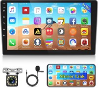 EKAT 10,1-дюймовая автомобильная стереосистема Android Double Din, [1G+32G] сенсорный экран Android-радио с беспроводным и проводным Mirror Link/1080P/EQ/WiFi/SWC/Bluetooth + камера заднего вида+микрофон 1000002518