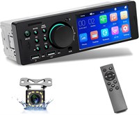Podofo Однодиновый автомобильный стереоприемник с камерой заднего вида Bluetooth, 4,1-дюймовым сенсорным экраном, автомобильным радио, MP5-плеером, поддержкой дистанционного управления, FM-радио, памятью при сбое питания, воспроизведением и зарядкой через 1000002534