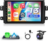 Автомобильная стереосистема Rimoody Android для Suzuki SX4 2006-2013 с Apple Carplay, 9-дюймовым сенсорным экраном, GPS-навигацией, Bluetooth, FM, Hi-Fi, WiFi, Android Auto + AHD-камера заднего вида 1000002596