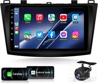Автомобильная стереосистема Android для Mazda 3 2010-2013 гг., 6 ГБ ОЗУ, 128 ГБ ПЗУ, поддержка SIM-карт, MirrorLink WiFi BT, 9-дюймовый сенсорный экран IPS с камерой AHD (6+128 ГБ с Apple Carplay) 1000002643