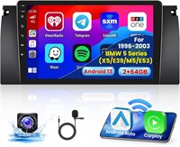 Inefala 2+64G Android 13 CarPlay автомобильное стерео радио для BMW 5 серии (X5/E39/M5/E53) 1996-2003, 9-дюймовый сенсорный экран HD, совместимый с Android Auto, AHD камера заднего вида, Mirror Link, GPS, WiFi, FM RDS 1000002657