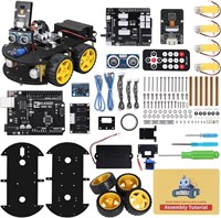 ELEGOO UNO R3 Project Smart Robot Car Kit V4 с UNO R3, модулем отслеживания линии, ультразвуковым датчиком, ИК-пультом дистанционного управления и т. д. Интеллектуальный и обучающий игрушечный робототехнический комплект для Arduino Learner 1000002713