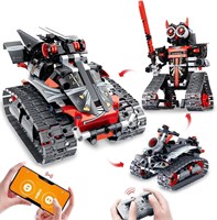 AquaFalcon Robot Building Remote Control Gift STEM Building Kit для мальчиков 8-12 лет - 3 в 1 Развивающие игрушки для мальчиков 6, 7, 8, 9, 10, 11, 12 лет и старше Подарки на день рождения для детей - Гусеничный гоночный автомобиль Танк Робототехника 1000002723