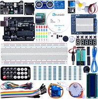 Стартовый комплект ELEGOO UNO Project Super с руководством, платой контроллера UNO R3, LCD1602, сервоприводом, шаговым двигателем, реле и т. д. для проектов Arduino 1000002760