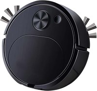 Робот-пылесос Azonee, 3 в 1, беспроводной, с возможностью зарядки через USB, с высокой мощностью всасывания и низким уровнем шума, электрический робот-пылесос со шваброй для шерсти и ковров (черный) 1000002794