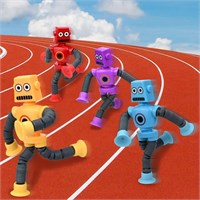 EZUK Pop Tubes Robot Fidget Toys (2 шт. в упаковке), телескопическая присоска, робототехническая игрушка, мелкая моторика для малышей и творческое обучение, сенсорные игрушки для детей с аутизмом в возрасте от 3 до 6 лет, сувениры для вечеринок, подарок д 1000002875