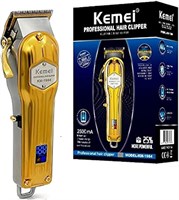 Машинка для стрижки волос Kemei KM-1984, профессиональная электрическая машинка для стрижки волос, аккумуляторная золотая машинка для стрижки волос UBS, триммер для бороды для мужчин 1000002924