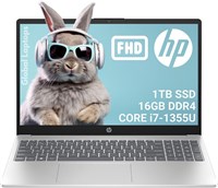 Ноутбук HP 15,6 дюйма на базе Windows с дисплеем Micro-Edge Full HD IPS с антибликовым покрытиемIntel Core i7-1355U, 16 ГБ ОЗУ, 1 ТБ SSD, Windows 11 Home, натуральный серебристый 15-fd0182wm 1000002949