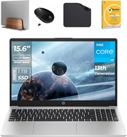 Дисплей HP 15,6" FHD, процессор Intel Core i7-1355U 13-го поколения, Win11 Pro, камера 1080p FHD (подставка для ноутбука первой волны + беспроводная мышь + антивирус + коврик для мыши) - 250 G10-967U6ET (ОЗУ 24 ГБ | SSD 1 ТБ) 1000003064
