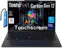 Lenovo Gen 12 ThinkPad X1 Carbon (14-дюймовый сенсорный экран FHD+, Intel Core Ultra 7 165U vPro, твердотельный накопитель 32 ГБ / 1 ТБ), ПК с искусственным интеллектом, подсветка, FP, концентратор IST, веб-камера 1080p, Win 11 Pro с AI Copilot, черный, 2 1000003090
