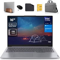 Ноутбук Lenovo Business Laptop ThinkBook 16 G7 — Intel Ultra 5-125U, 16 ГБ ОЗУ, 1 ТБ SSD, Win 11 Pro, Wi-Fi 6, Bluetooth 5.2, HD веб-камера (включает подставку для ноутбука + сумку + беспроводную мышь + антивирус + коврик для мыши) 1000003100