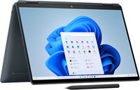 Ноутбук HP Spectre x360 2 в 1 14-eu0008ne, 14-дюймовый сенсорный экран 2,8K, процессор Intel® Core™ Ultra 7 15-го поколения, 16 ГБ ОЗУ, 1 ТБ SSD, графика Intel® Arc™, Windows 11 Home, En-Ar KB, цвет Slate Blue - [9V7J3EA] 1000003120