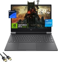 Игровой ноутбук HP Victus, 15,6-дюймовый FHD 144 Гц, 8-ядерный i5-13420H, графический процессор NVIDIA RTX 4050 6 ГБ, 32 ГБ ОЗУ, 1 ТБ SSD, клавиатура с подсветкой, WiFi 6, веб-камера, клавиатура, USB-C, кабель HDMI PDG, клавиатура версии США, Win 11 Pro ( 1000003240