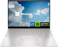 Ноутбук HP Envy i7 4060 Business, 16-дюймовый сенсорный экран WQXGA 120 Гц, Intel Core i7-13700H, GeForce RTX 4060, 64 ГБ оперативной памяти DDR5, 2 ТБ твердотельного накопителя PCIe M.2, Wi-Fi 6, Windows 11 Pro, серебристый 1000003258