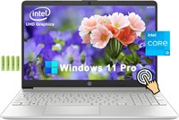 Ноутбук HP 15 с сенсорным экраном HD 15,6 дюйма для дома и учебы, процессор Intel Core i3-1215U 12-го поколения (до 4,4 ГГц), 12 ГБ ОЗУ, твердотельный накопитель PCIe 256 ГБ, цифровая клавиатура, Wi-Fi 5, время работы от аккумулятора 11 часов, Windows 11  1000003259