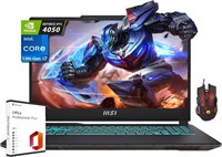 Игровой ноутбук MSI 2024 Cyborg 15, 15,6-дюймовый FHD 144 Гц, Intel 10-Core i7-13620H, 32 ГБ DDR5, 1 ТБ SSD, GeForce RTX 4050, клавиатура с подсветкой, Wi-Fi 6, Win 11 H, с пожизненной лицензией Microsoft Office и игровой мышью 1000003269